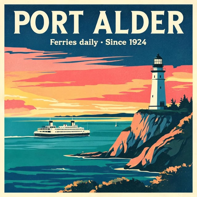 Affiche de voyage PORT ALDER réalisée par Seedream 5 Lite